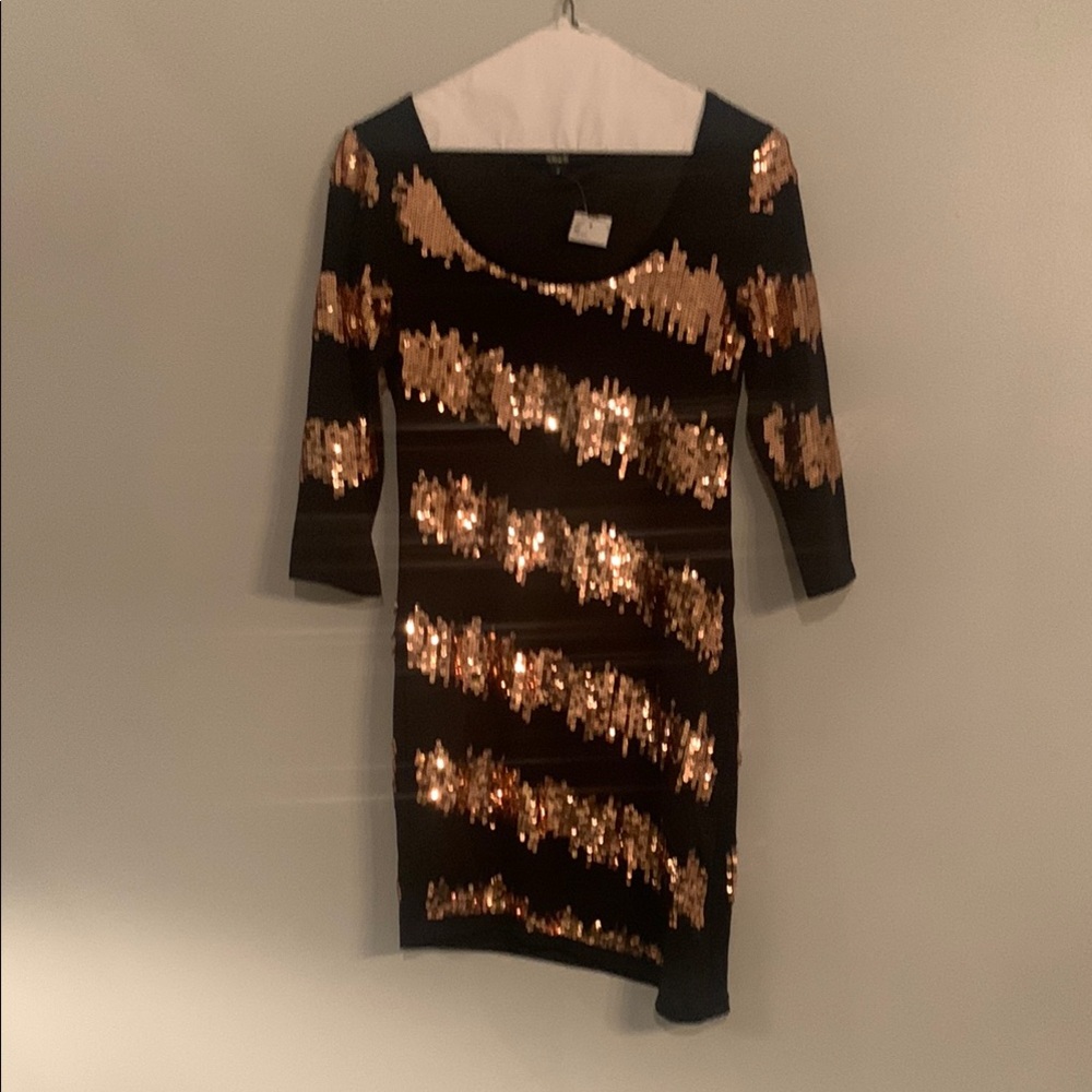 Sequin Long Sleeve Dress